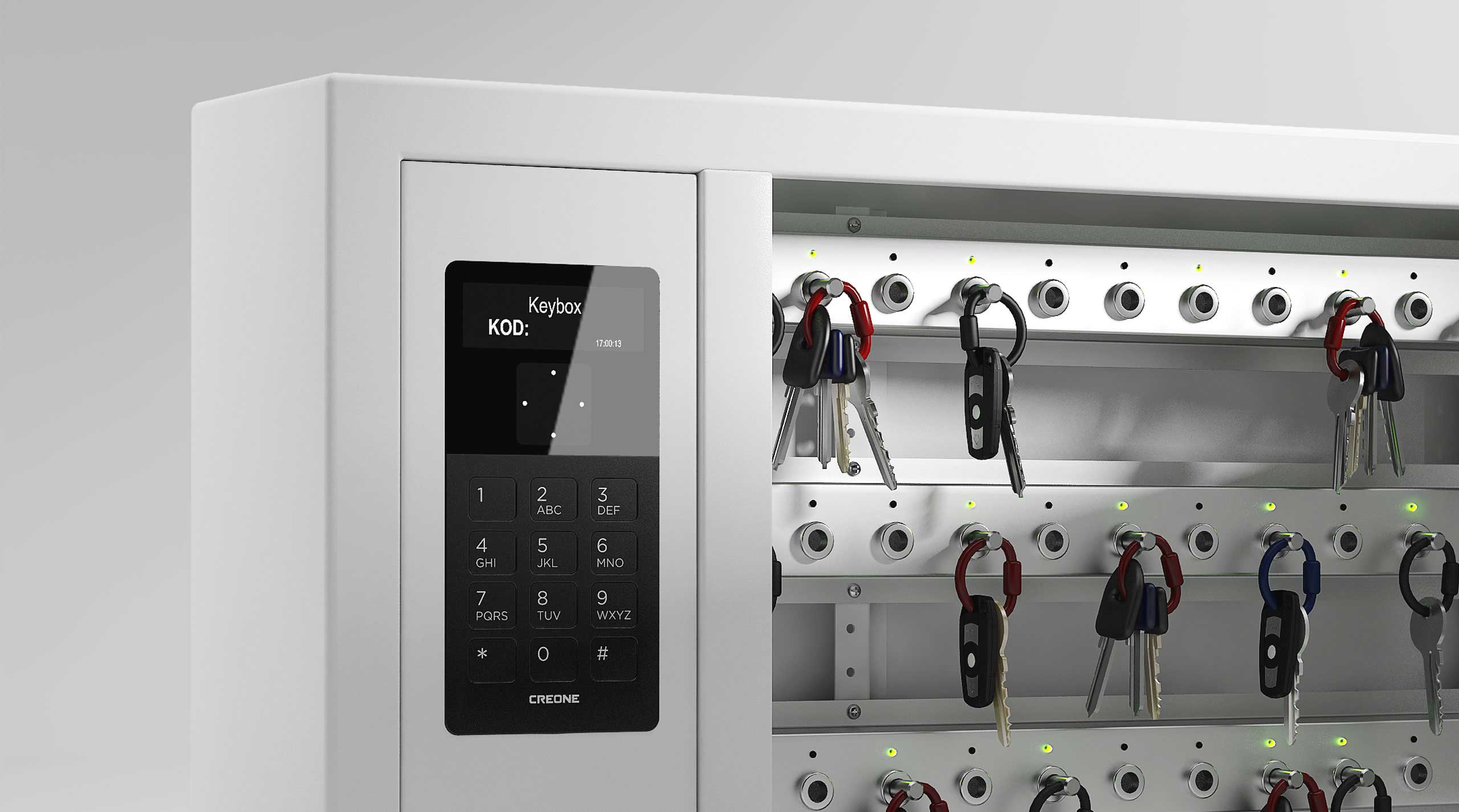 Close-up of key cabinet 9400 SC display with easy menu management