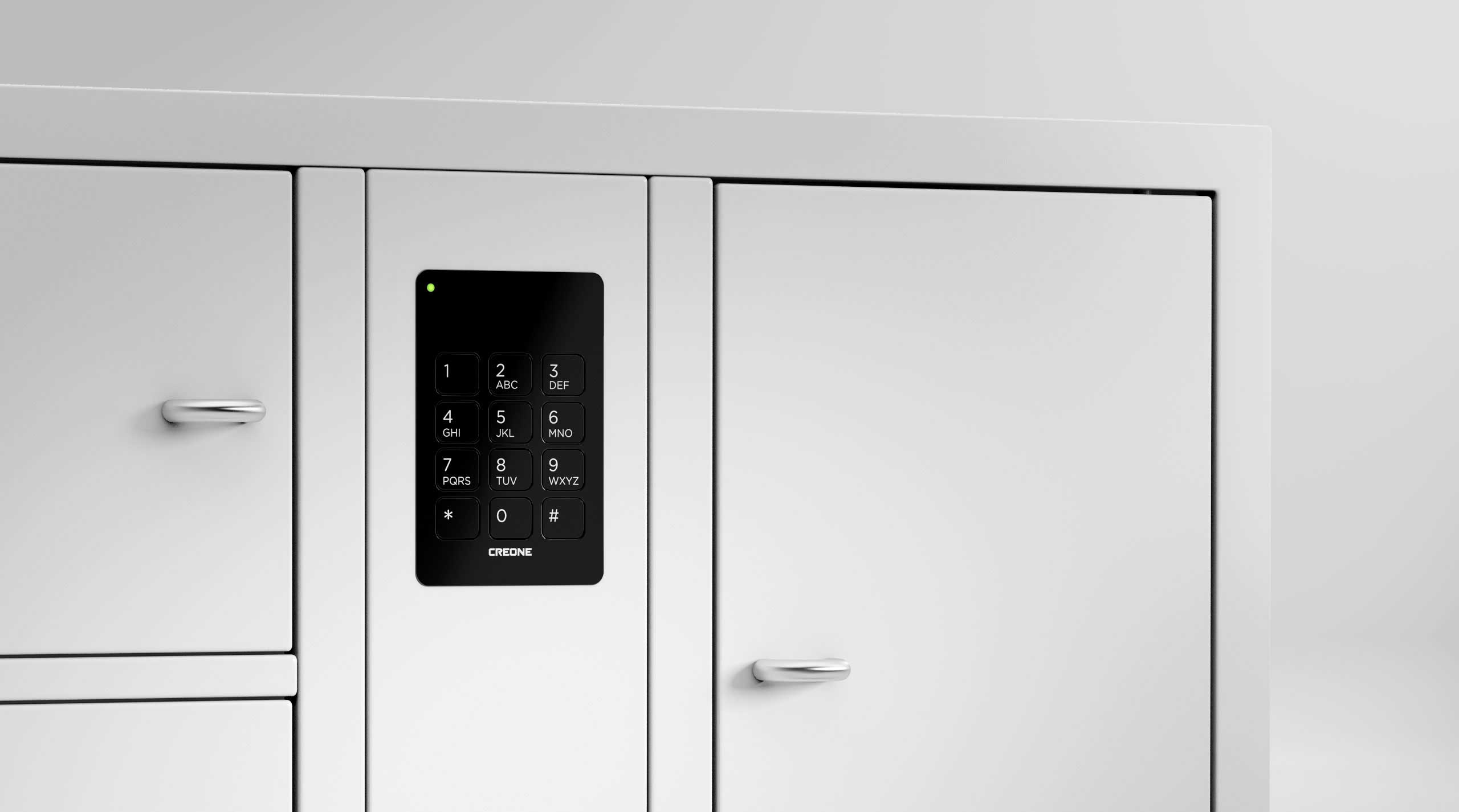 Close-up of the ValueBox storage system solution basic keypad, designed for management of valuables and other items