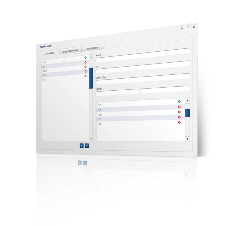 Programmansicht der Schlüsselverwaltungssoftware KeyWin Light