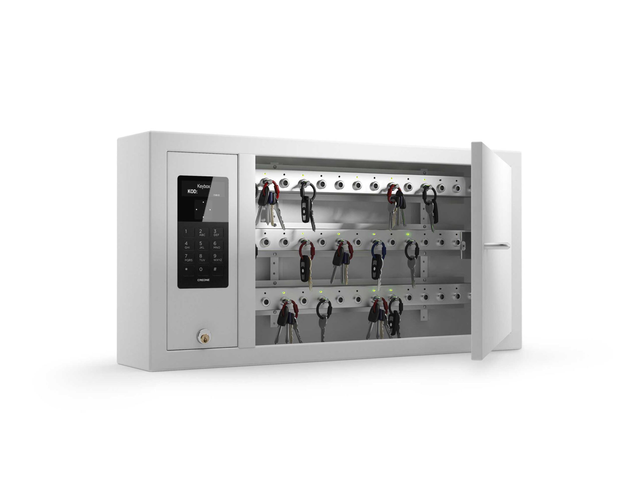 Sleutelkast 9400 SC uit de keycontrol-serie. Open kast met zichtbare sleutellijsten voor het organiseren van het sleutelbeheer.