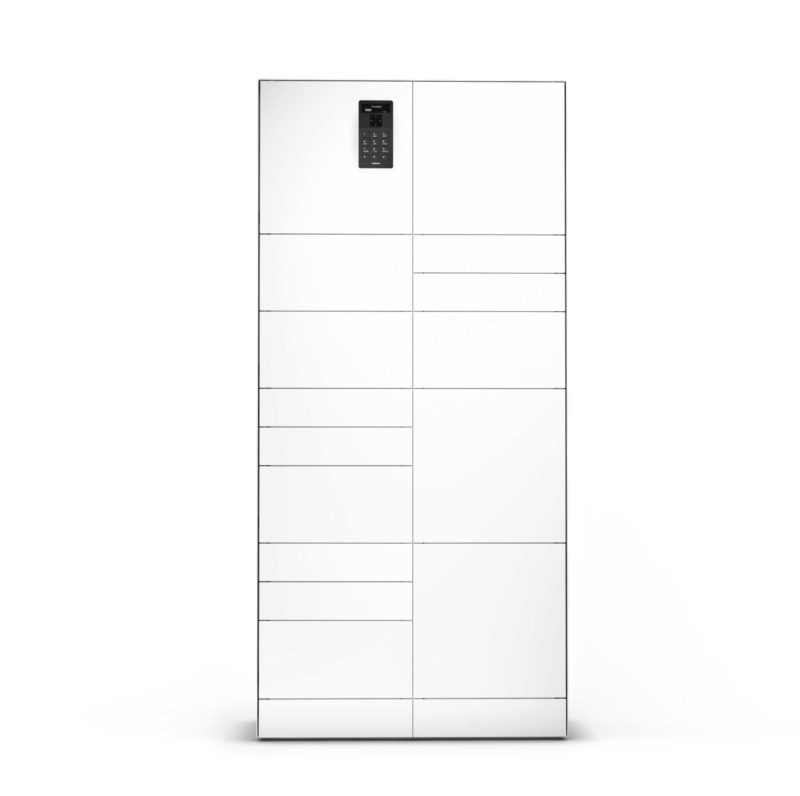 ValueBox Control series valuables cabinet dimensioned with three different types of compartments for item management